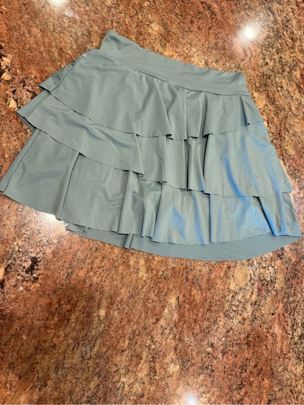 Tiered Ruffle Mini Skirt in Sage Green